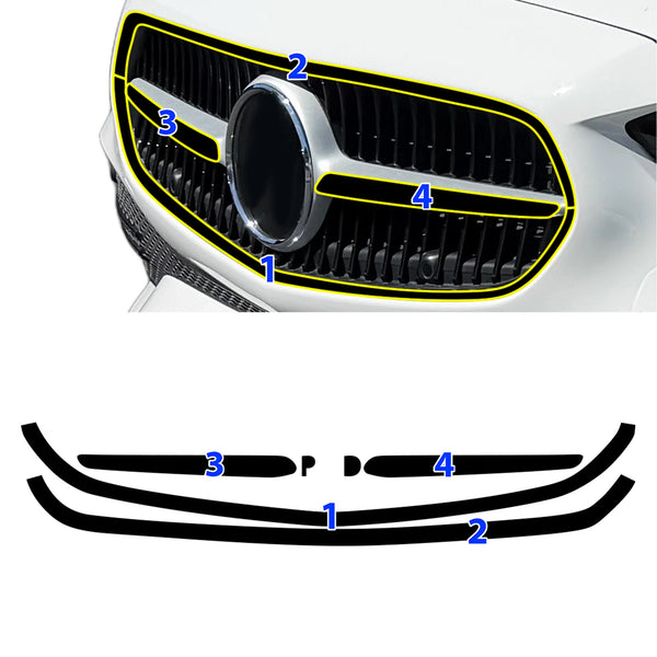Fits Mercedes C-Class 2022-2026 Vinyl Chrome Delete Grille Blackout Decal Stickers Overlay Film - Bogar Tech Designs