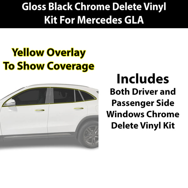 Fits Mercedes GLA 2021-2026 Vinyl Chrome Delete Grille Blackout Decal Stickers Overlay Film - Bogar Tech Designs