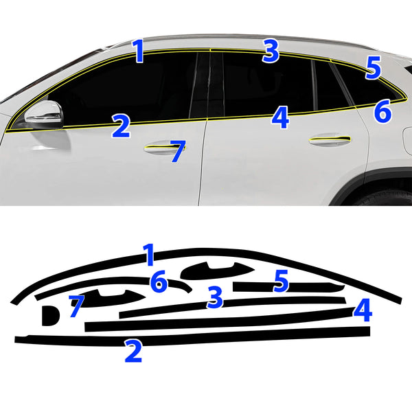 Fits Mercedes GLA 2021-2026 Vinyl Chrome Delete Grille Blackout Decal Stickers Overlay Film - Bogar Tech Designs