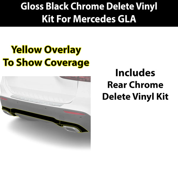 Fits Mercedes GLA 2021-2026 Vinyl Chrome Delete Grille Blackout Decal Stickers Overlay Film - Bogar Tech Designs