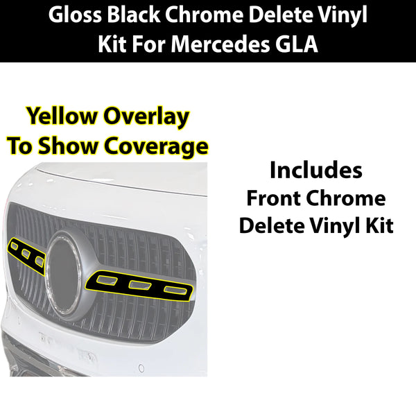 Fits Mercedes GLA 2021-2026 Vinyl Chrome Delete Grille Blackout Decal Stickers Overlay Film - Bogar Tech Designs