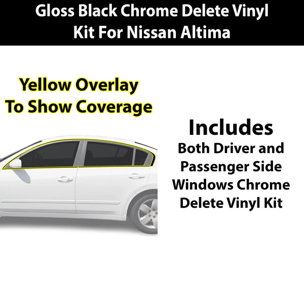 Fits Nissan Altima 2007-2012 Vinyl Chrome Delete Grille Blackout Decal Stickers Overlay Film - Bogar Tech Designs