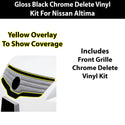 Fits Nissan Altima 2007-2012 Vinyl Chrome Delete Grille Blackout Decal Stickers Overlay Film - Bogar Tech Designs