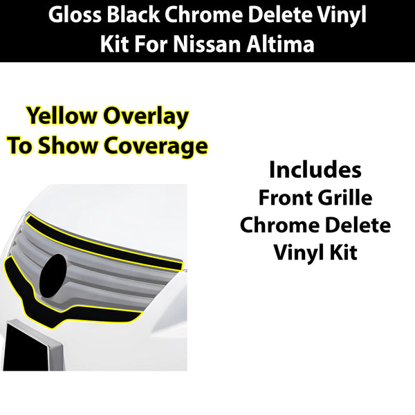 Fits Nissan Altima 2007-2012 Vinyl Chrome Delete Grille Blackout Decal Stickers Overlay Film - Bogar Tech Designs