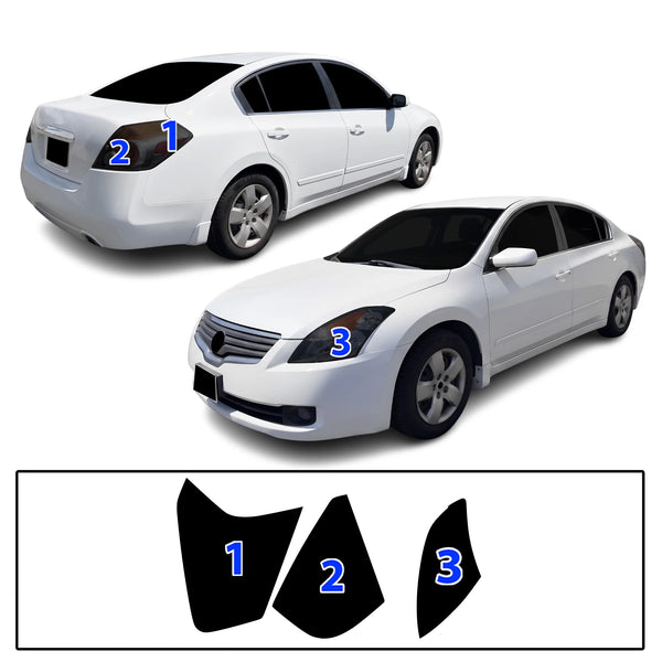 Fits Nissan Altima 2007-2012 Full Headlight Taillight Precut Smoked PPF Tint Kit Film Overlay  - Bogar Tech Designs
