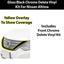 Fits Nissan Altima 2013-2018 Vinyl Chrome Delete Grille Blackout Decal Stickers Overlay Film - Bogar Tech Designs