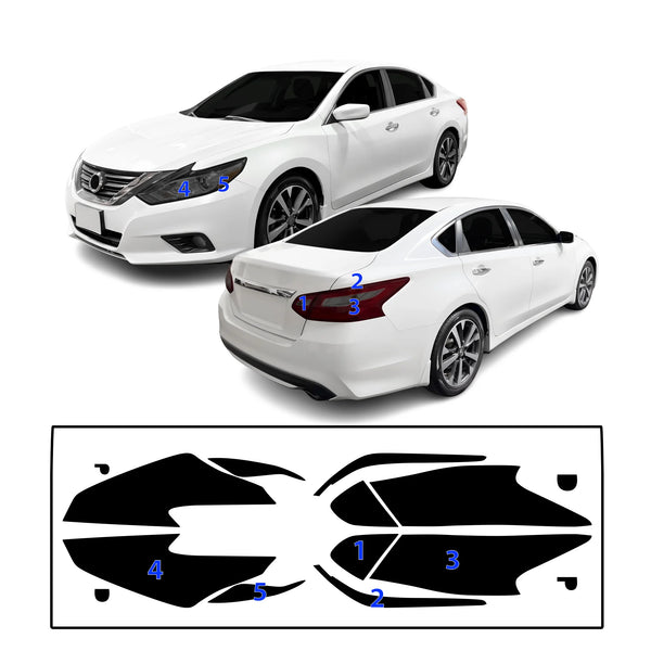 Fits Nissan Altima 2013-2018 Full Headlight Taillight Precut Smoked PPF Tint Kit Film Overlay  - Bogar Tech Designs