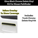 Fits Nissan Pathfinder 2013-2016 Vinyl Chrome Delete Grille Blackout Decal Stickers Overlay Film - Bogar Tech Designs
