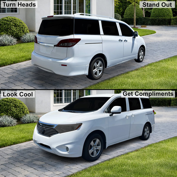 Fits Nissan Quest 2011-2017 Full Headlight Taillight Precut Smoked PPF Tint Kit Film Overlay  - Bogar Tech Designs