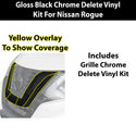 Fits Nissan Rogue 2014-2020 Vinyl Chrome Delete Grille Blackout Decal Stickers Overlay Film - Bogar Tech Designs