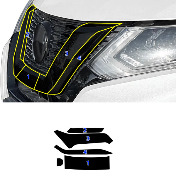 Fits Nissan Rogue 2014-2020 Vinyl Chrome Delete Grille Blackout Decal Stickers Overlay Film - Bogar Tech Designs