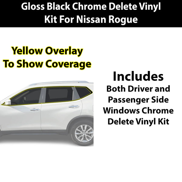 Fits Nissan Rogue 2014-2020 Vinyl Chrome Delete Grille Blackout Decal Stickers Overlay Film - Bogar Tech Designs