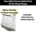 Fits Nissan Rogue 2014-2020 Vinyl Chrome Delete Grille Blackout Decal Stickers Overlay Film - Bogar Tech Designs