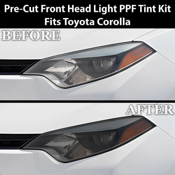 Fits Toyota Corolla 2014-2019 Full Headlight Taillight Precut Smoked PPF Tint Kit Film Overlay  - Bogar Tech Designs