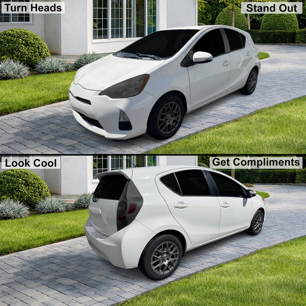 Fits Toyota Prius c 2012-2014 Full Headlight Taillight Precut Smoked PPF Tint Kit Film Overlay  - Bogar Tech Designs