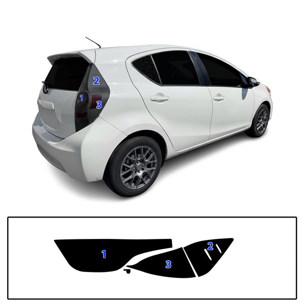 Fits Toyota Prius c 2012-2014 Full Headlight Taillight Precut Smoked PPF Tint Kit Film Overlay  - Bogar Tech Designs