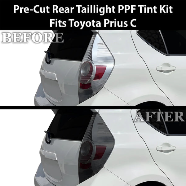 Fits Toyota Prius c 2012-2014 Full Headlight Taillight Precut Smoked PPF Tint Kit Film Overlay  - Bogar Tech Designs
