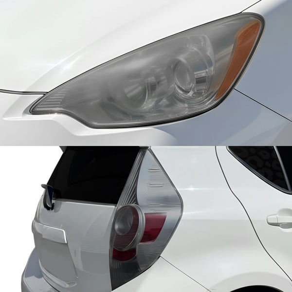 Fits Toyota Prius c 2012-2014 Full Headlight Taillight Precut Smoked PPF Tint Kit Film Overlay  - Bogar Tech Designs