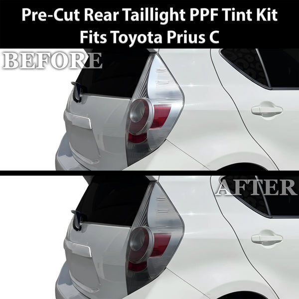 Fits Toyota Prius c 2012-2014 Full Headlight Taillight Precut Smoked PPF Tint Kit Film Overlay  - Bogar Tech Designs