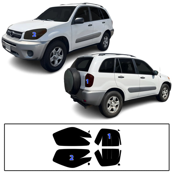 Fits Toyota RAV4 2004-2005 Full Headlight Taillight Precut Smoked PPF Tint Kit Film Overlay  - Bogar Tech Designs
