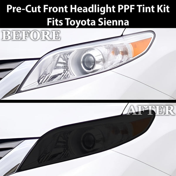 Fits Toyota Sienna 2011-2020 Full Headlight Taillight Precut Smoked PPF Tint Kit Film Overlay  - Bogar Tech Designs