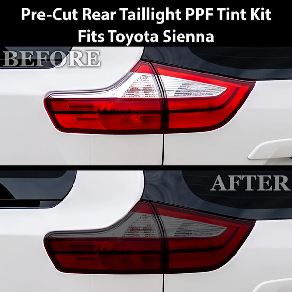 Fits Toyota Sienna 2011-2020 Full Headlight Taillight Precut Smoked PPF Tint Kit Film Overlay  - Bogar Tech Designs