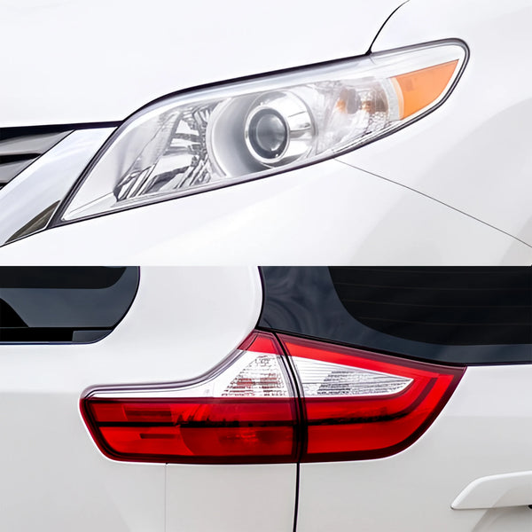 Fits Toyota Sienna 2011-2020 Full Headlight Taillight Precut Smoked PPF Tint Kit Film Overlay  - Bogar Tech Designs