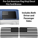 American Flag Window Vinyl Decal Stickers Fits Ford Bronco 4 Door 2021 - 2025Blue Red Pink Green Line - Bogar Tech Designs