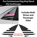 American Flag Quarter Window Decal for Ford Escape 2020–2026 – Precut Matte Black Vinyl