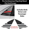 American Flag Quarter Window Decal for Ford Escape 2020–2026 – Precut Matte Black Vinyl