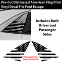 American Flag Quarter Window Decal for Ford Escape 2020–2026 – Precut Matte Black Vinyl