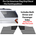 American Flag Window Vinyl Decal Stickers Fits Ford Expedition 2018 - 2024 - Bogar Tech Designs