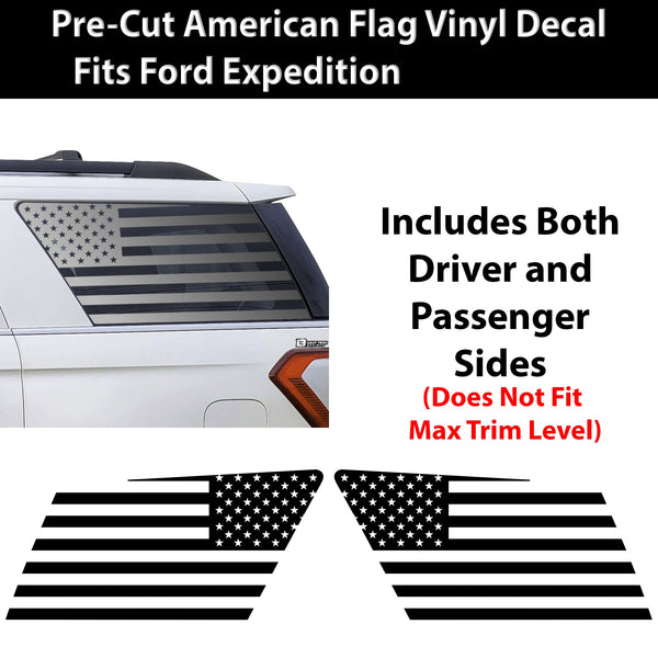 American Flag Window Vinyl Decal Stickers Fits Ford Expedition 2018 - 2024 - Bogar Tech Designs