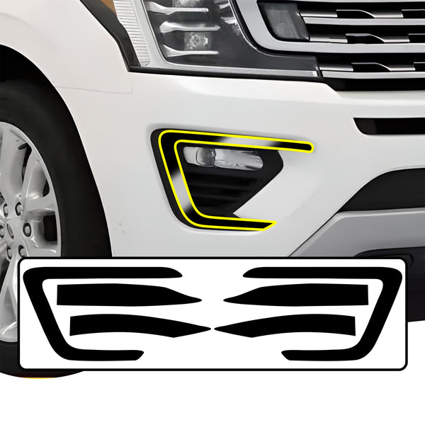 Fits Ford Expedition MAX 2018-2024 Vinyl Chrome Delete Sides Front Rear Bumper Trim Blackout Decal Stickers Overlay Film