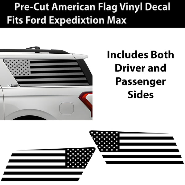 American Flag Window Vinyl Decal Stickers Fits Ford Expedition 2018 - 2024 - Bogar Tech Designs