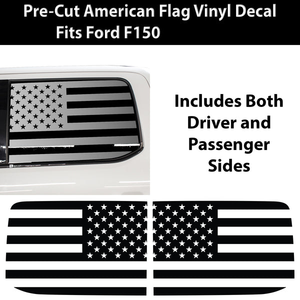 American Flag Rear Side Window Vinyl Decal Stickers Fits Ford F - 150 F150 2015 - 2025 - Bogar Tech Designs