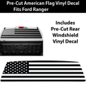 American Flag Rear Window Windshield Vinyl Decal Stickers Fits Ford Ranger 2019 - 2025 - Bogar Tech Designs