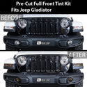 Amber Delete Taillight Precut Smoked PPF Tint Kit Film Overlay Fits Jeep Gladiator 2020 2021 2022 2023 2024 - Bogar Tech Designs