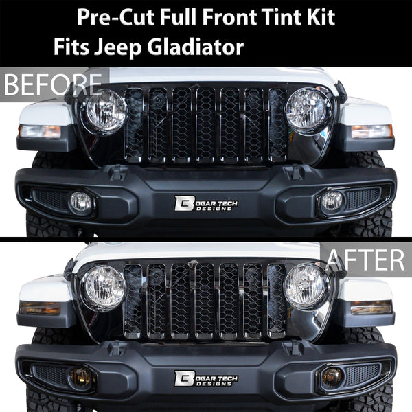 Amber Delete Taillight Precut Smoked PPF Tint Kit Film Overlay Fits Jeep Gladiator 2020 2021 2022 2023 2024 - Bogar Tech Designs