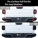 Amber Delete Taillight Precut Smoked PPF Tint Kit Film Overlay Fits Jeep Gladiator 2020 2021 2022 2023 2024 - Bogar Tech Designs