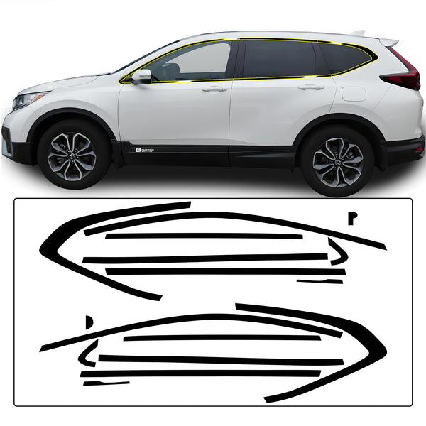 Vinyl Chrome Delete Wheel Sides Front Rear Trunk Trim Blackout Decal Stickers Overlay Film Fits Honda CR - V 2017 - 2022 - Bogar Tech Designs