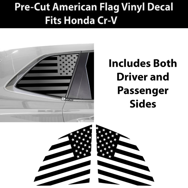 American Flag Window Vinyl Decal Stickers Fits Honda CR - V 2023 - 2025 - Bogar Tech Designs