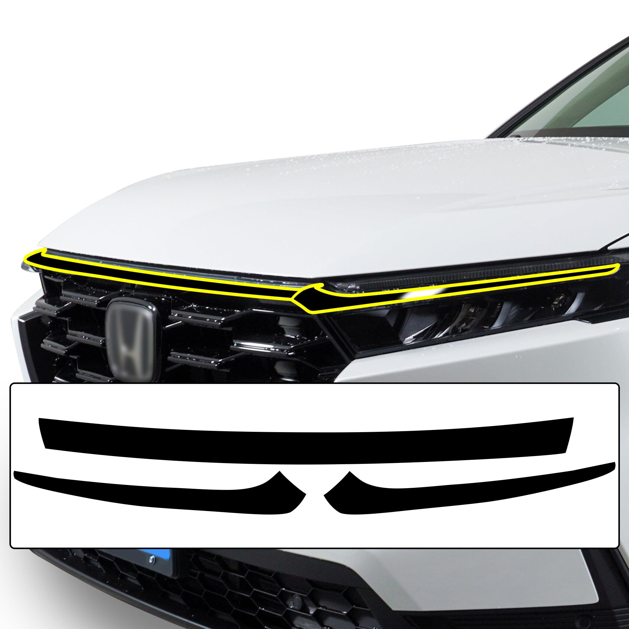 Grille Side Window Vinyl Chrome Delete Trim Blackout Decal Stickers Overlay Film Fits Honda CR - V 2023 2024 2025 - Bogar Tech Designs