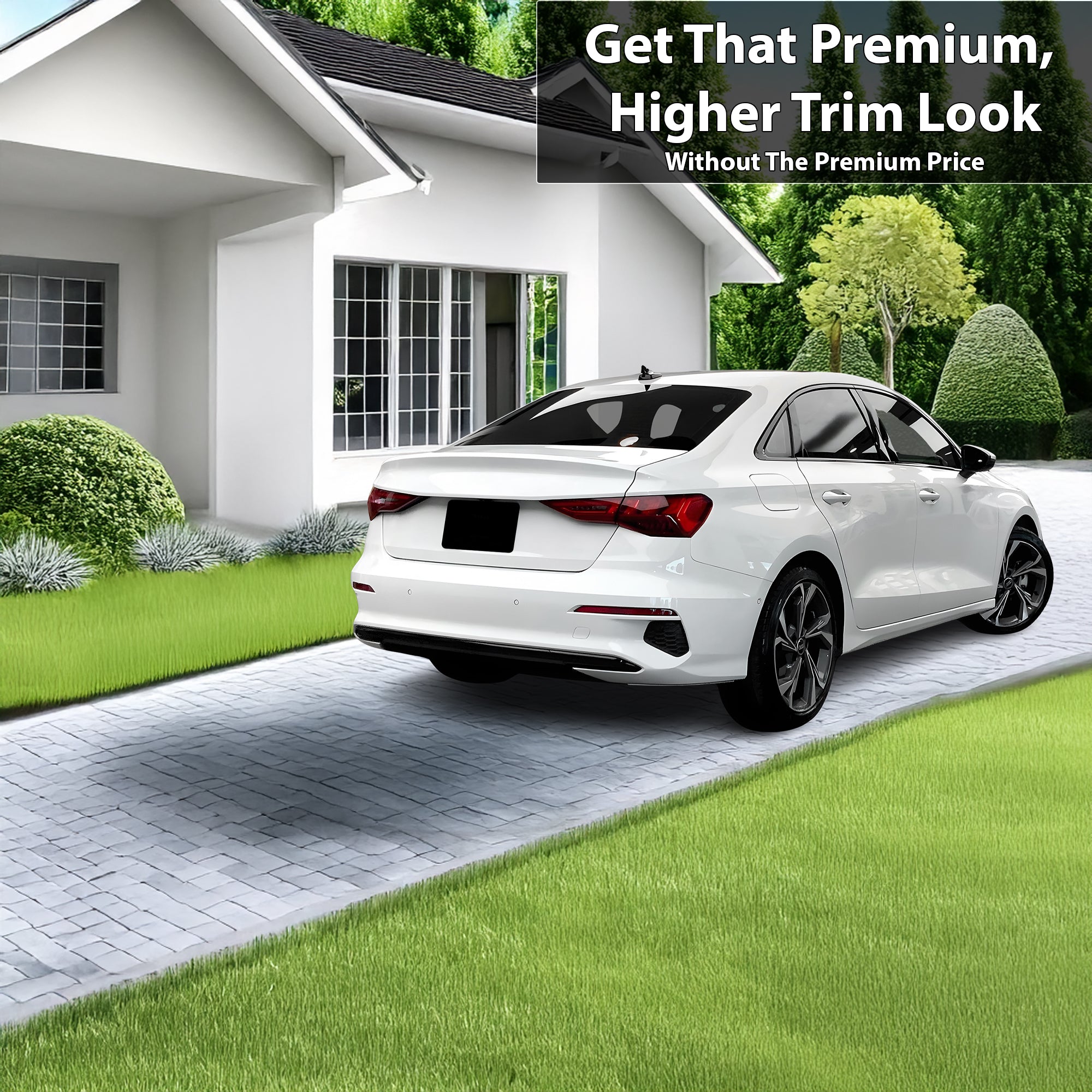 Vinyl Chrome Delete Grille Window Wheel Blackout Decal Stickers Overlay Film Fits Audi A3 2022 - 2025 - Bogar Tech Designs