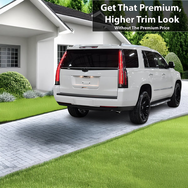 Vinyl Chrome Delete Grille Side Window Rear Blackout Decal Stickers Overlay Film Fits Cadillac Escalade 2015-2020