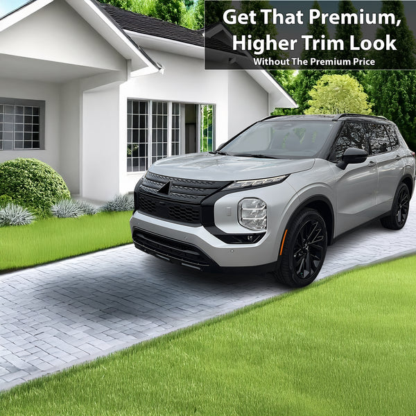 Vinyl Chrome Delete Grille Side Window Rear Blackout Decal Stickers Overlay Film Fits Mitsubishi Outlander 2022-2025