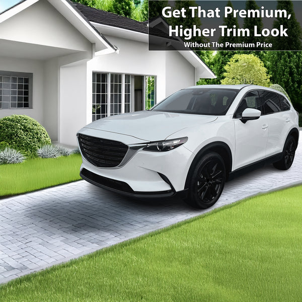 Vinyl Chrome Delete Wheel Rim Front Grille Trim Blackout Decal Stickers Overlay Film Fits Mazda CX-9 2016-2023