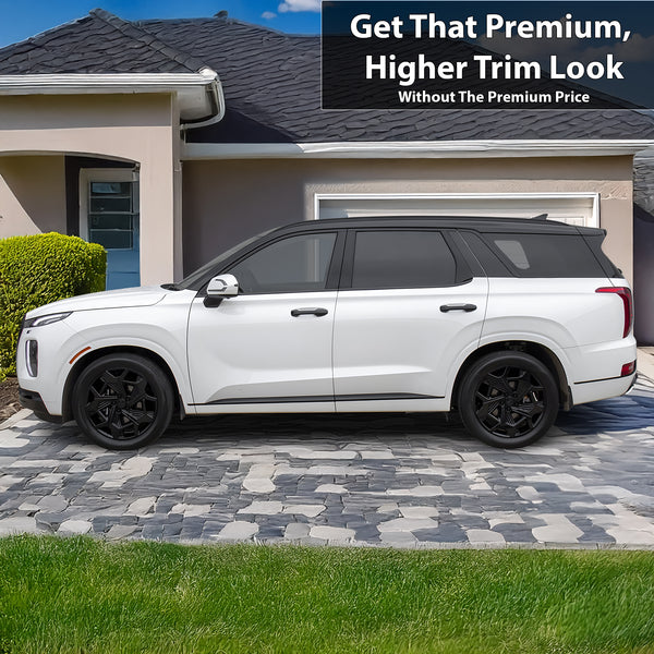 Side Window Skirt Vinyl Chrome Delete Trim Blackout Decal Stickers Overlay Film Fits Hyundai Palisade 2020 - 2025 - Bogar Tech Designs