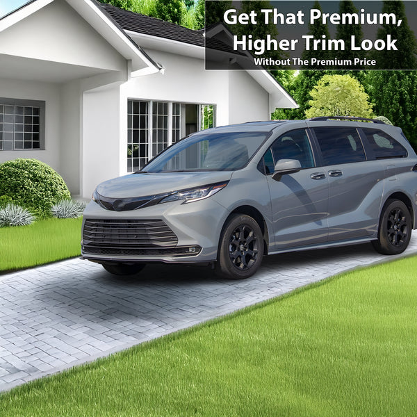 Window Vinyl Chrome Delete Trim Blackout Decal Stickers Overlay Film Fits Toyota Sienna 2021-2025