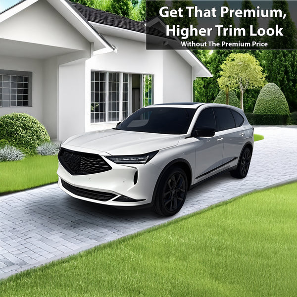 Vinyl Chrome Delete Grille Side Window Rear Blackout Decal Stickers Overlay Film Fits Acura MDX 2022-2025